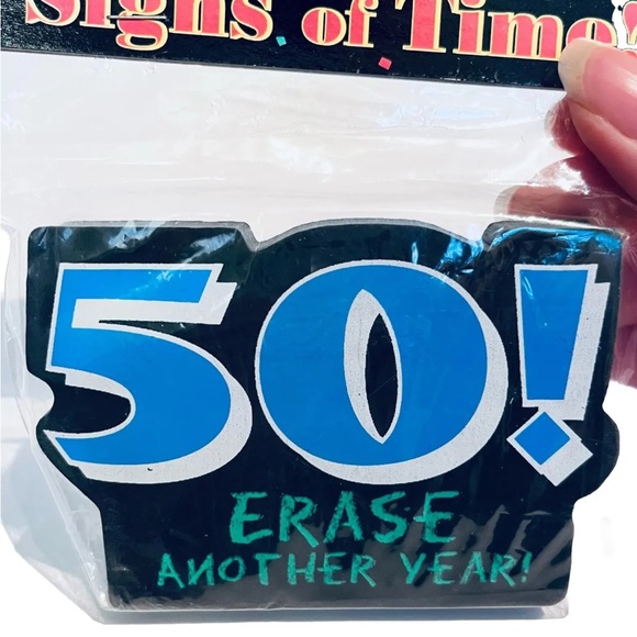 Vintage Y2K 2000s 50th Birthday Party Invitations Black Pink Sequins Plus Eraser - Picture 8 of 15